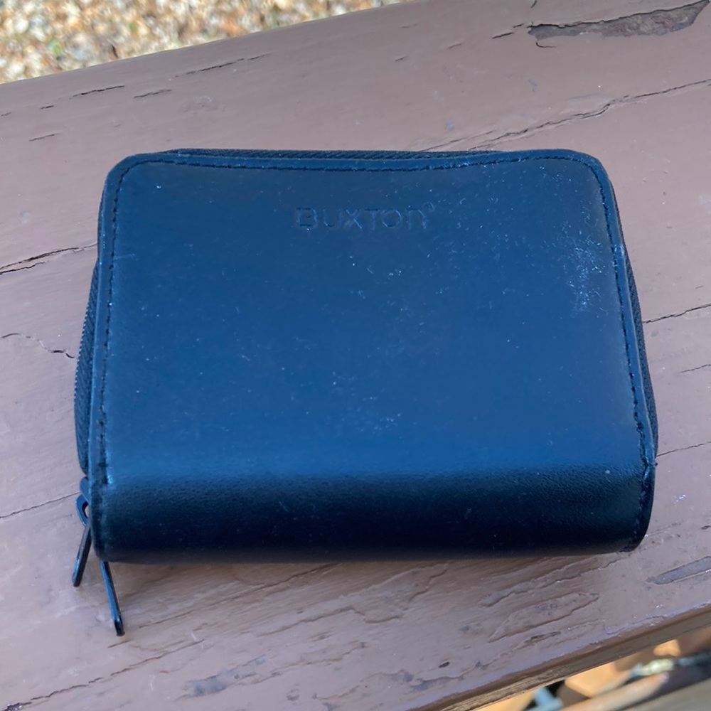 Buxton black leather card wallet